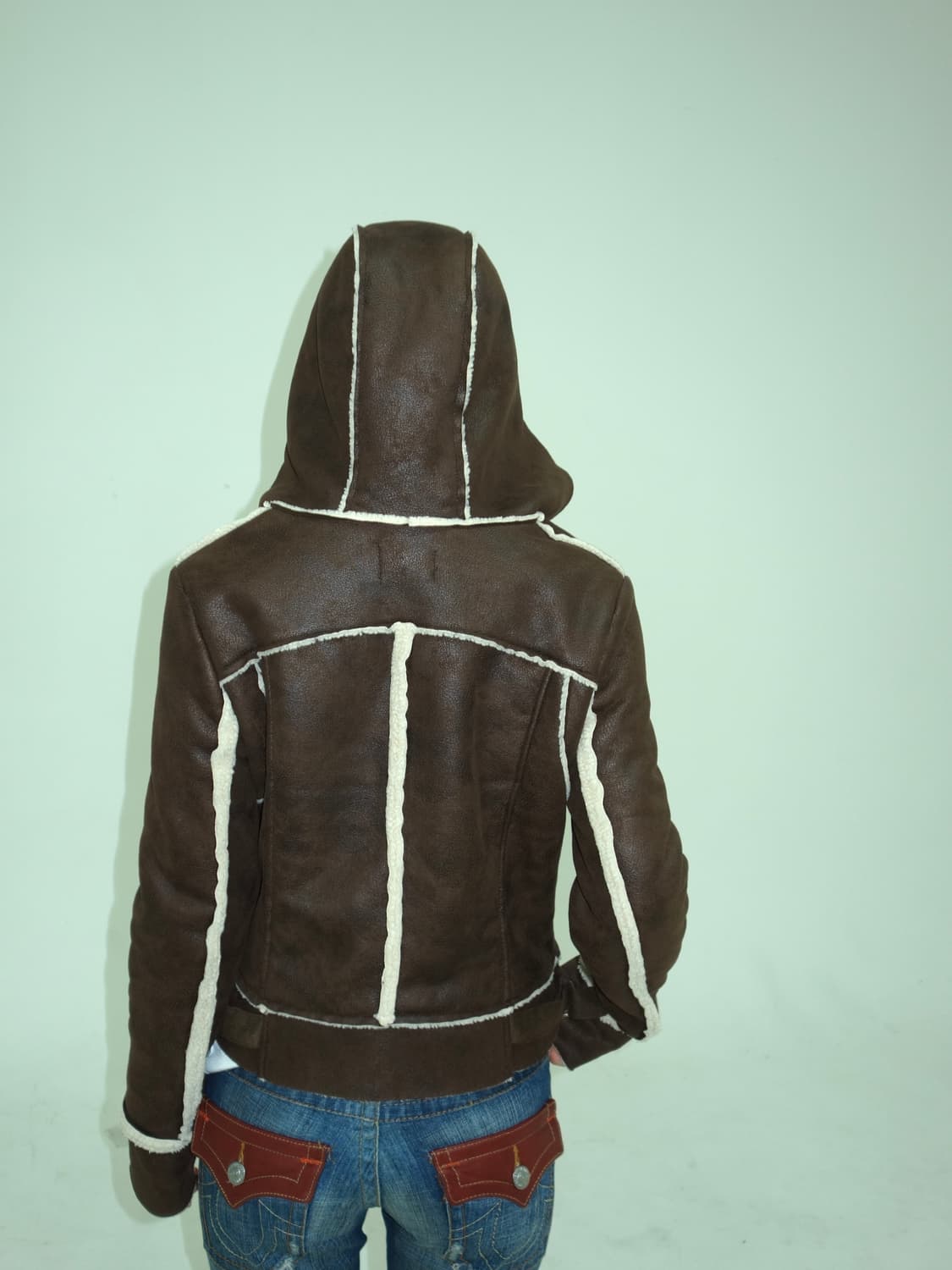 무스탕 후드 자켓 상품이미지3