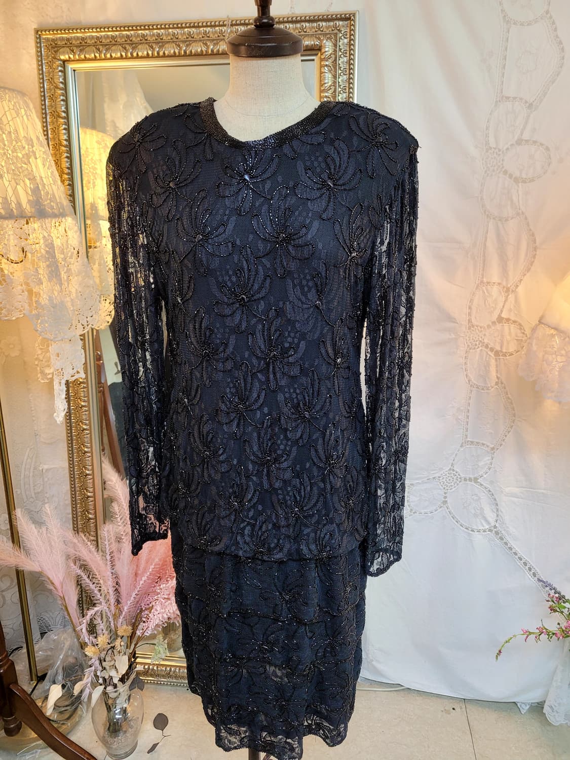 블랙레이스 비즈드레스 상품이미지7