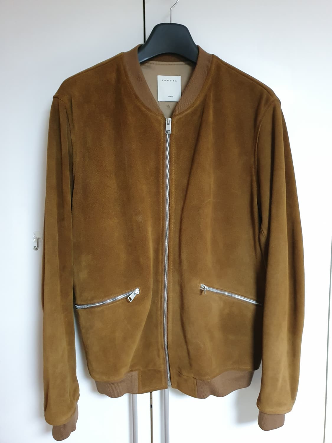 산드로옴므 스웨이드 봄버 자켓 XL 카멜 상품이미지1