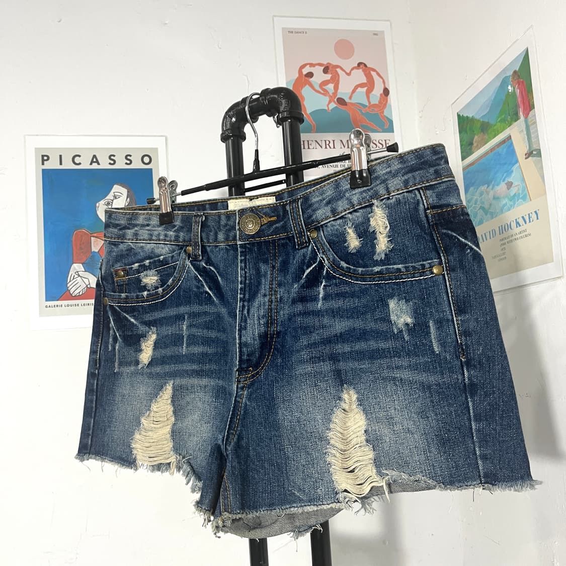 하모 데님 커팅 숏팬츠 상품이미지4