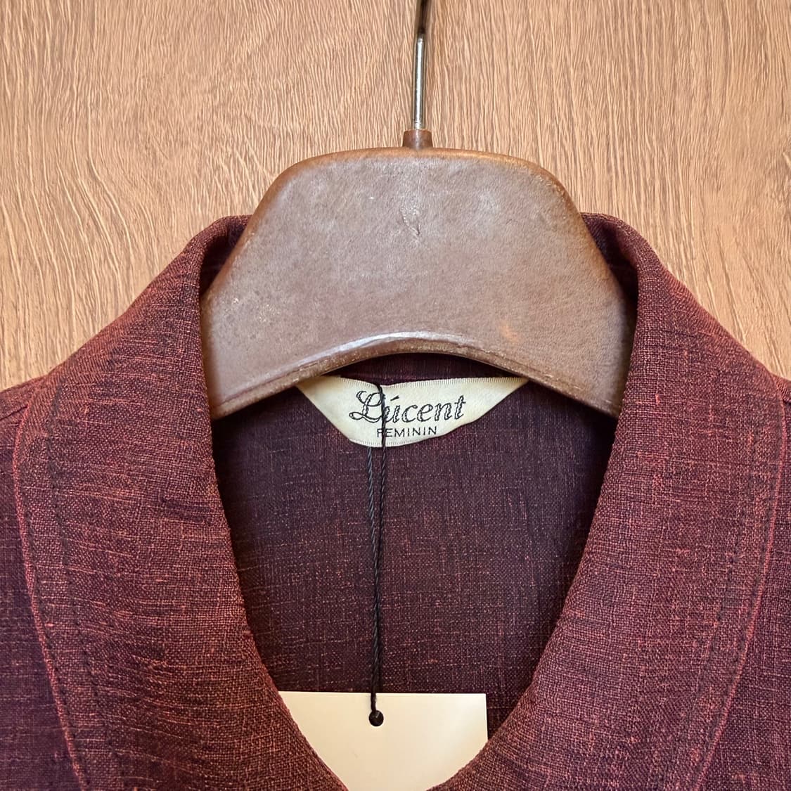 빈티지 린넨 셔츠 싱글 플랩 포켓 디테일 7부 디테일 레귤러핏 와인 상품이미지5