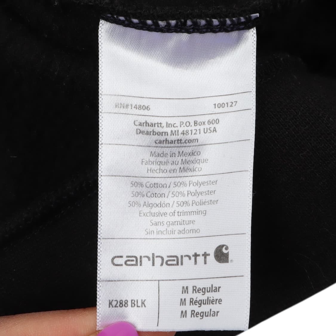 칼하트 블랙 k288 스웻 후드티 상품이미지9