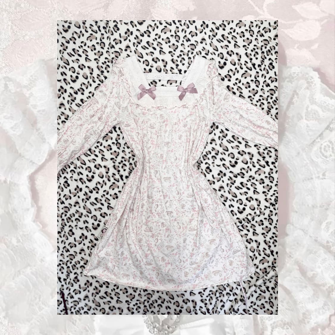 갸루 모리 리본 레이스 파자마 상품이미지4