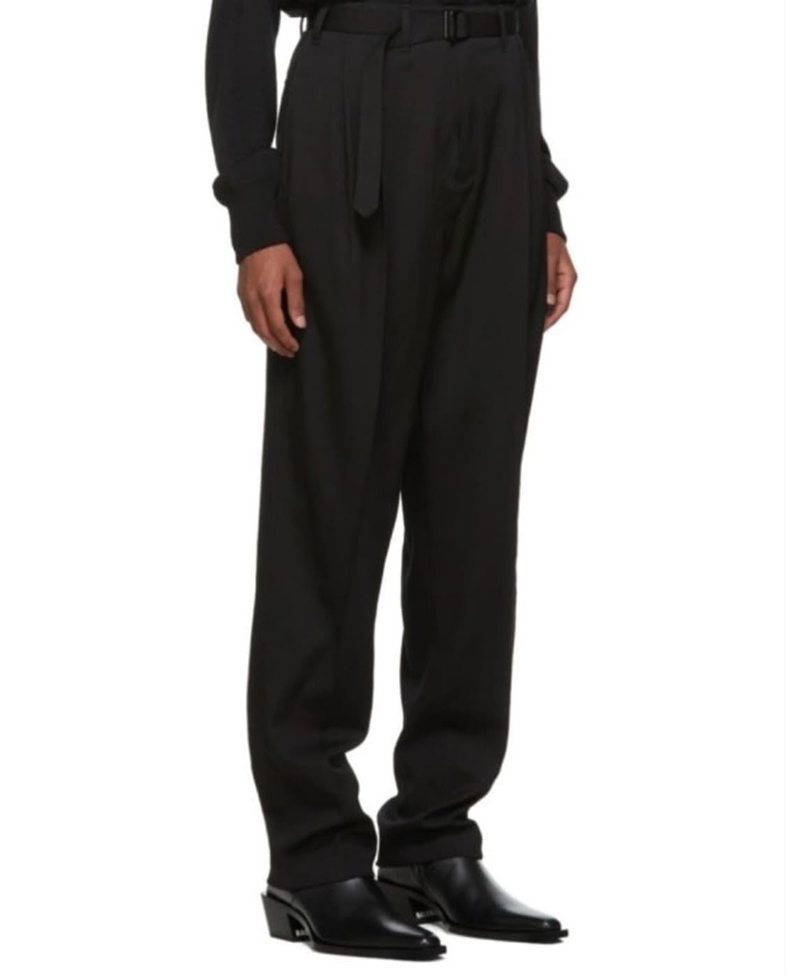 [48] 르메르 19fw 벨티드 플리츠 팬츠 블랙 상품이미지1