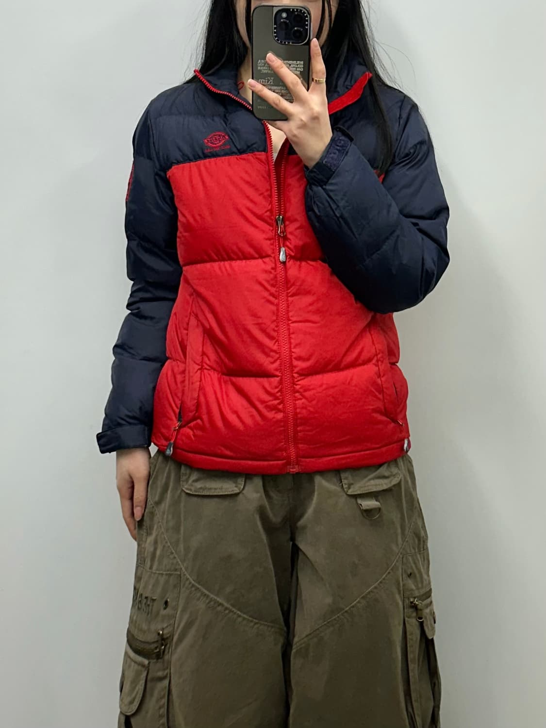 디키즈 y2k 와투케 레드 배색 다운 패딩 상품이미지1