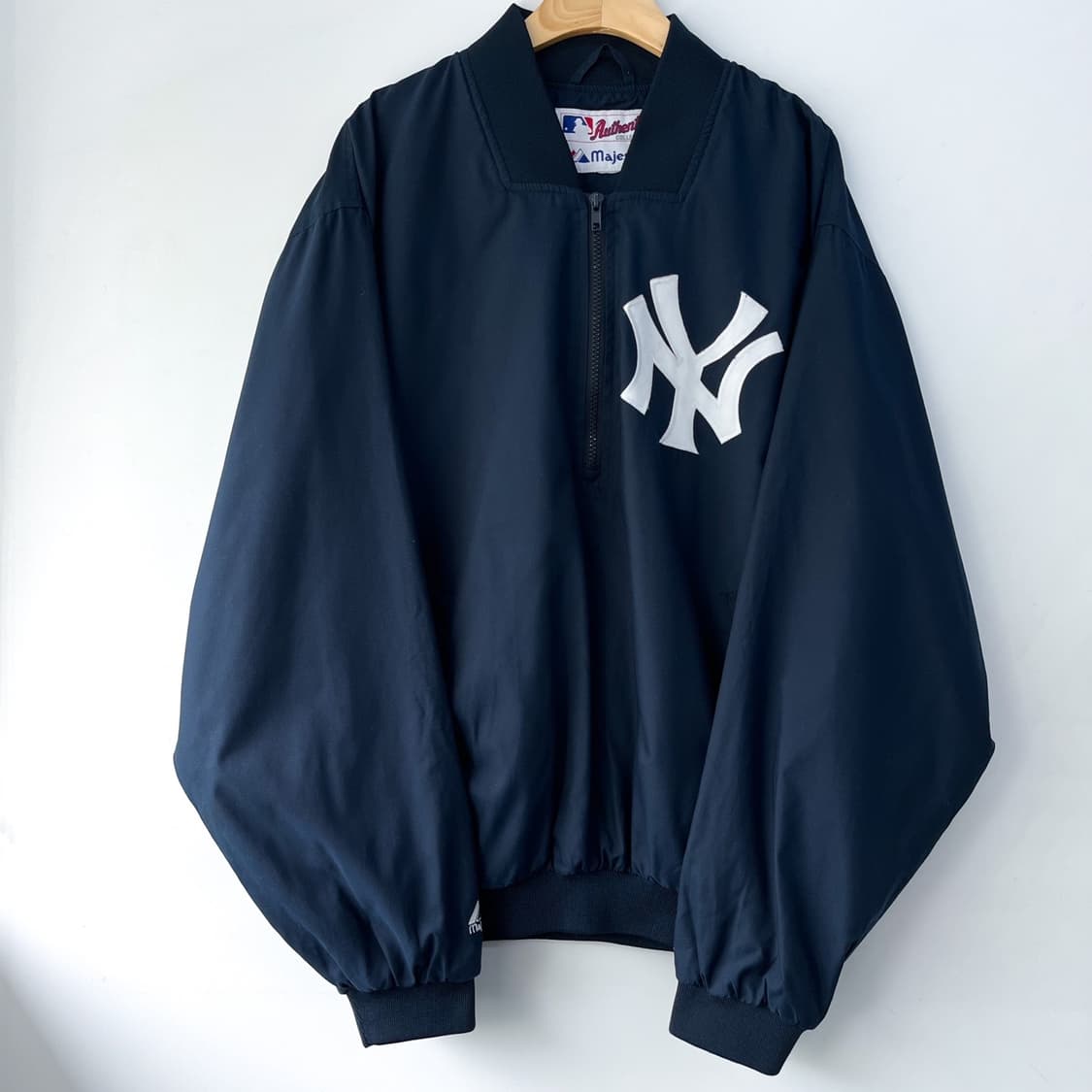 마제스틱 뉴욕 양키즈 NY로고 폴리쉘 하프집업 웜업 상품이미지2