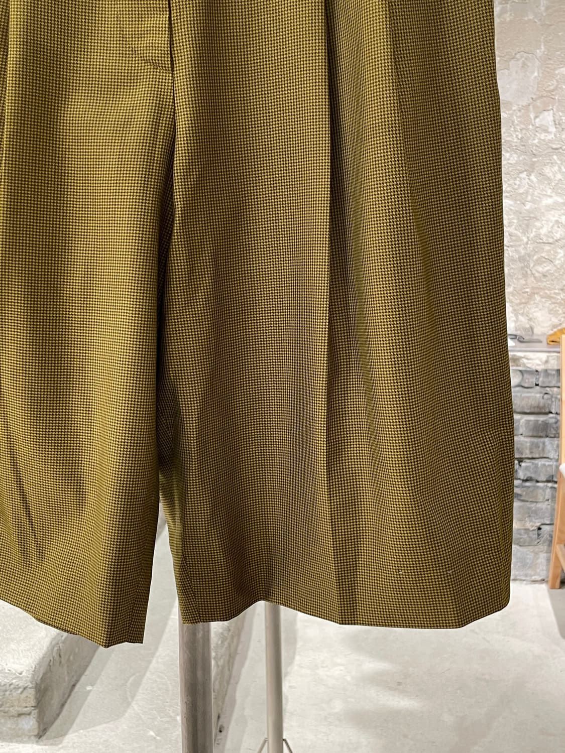 질샌더 골드 하운드 투스 체크 핀턱 와이드 카프리 팬츠 상품이미지5