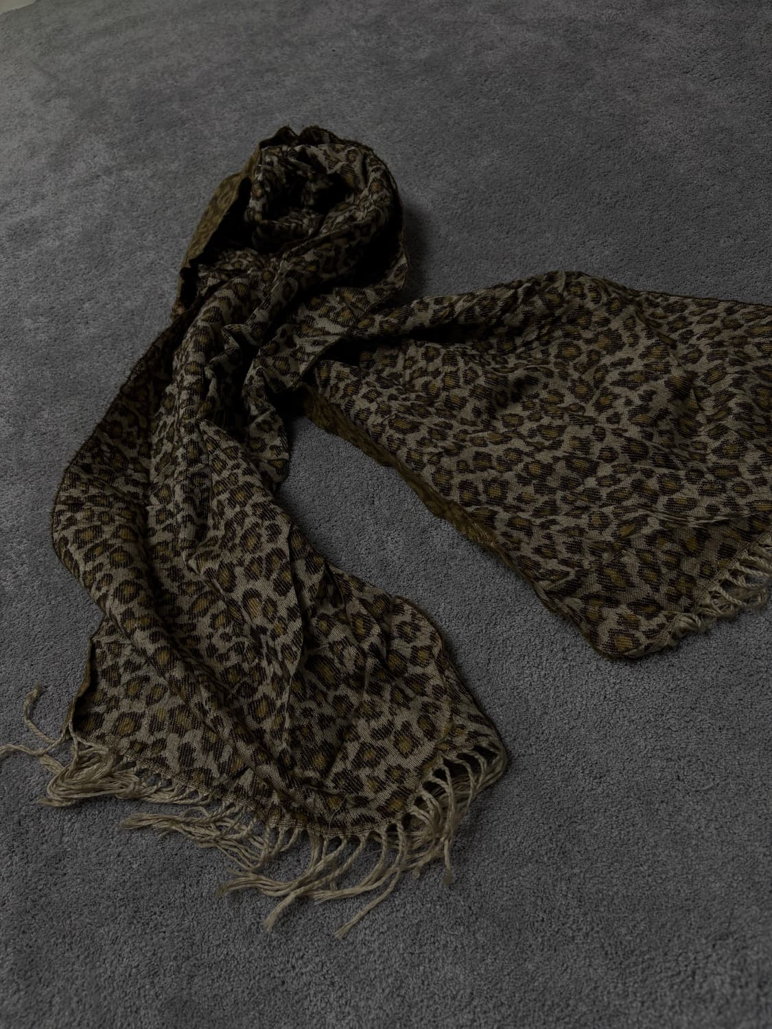 Vintage v-kei punk mood leopard scarf 상품이미지3