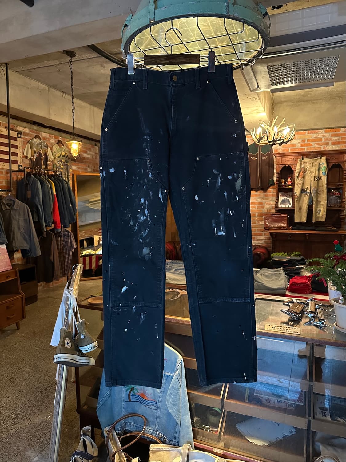 칼하트 B01 BLK 더블니 캔버스 워크 팬츠 상품이미지1