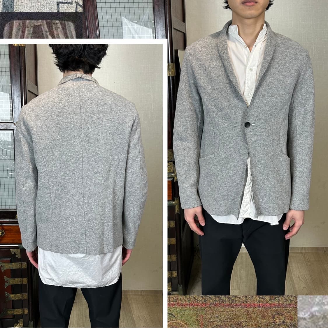 the viridi anne 축융 울 숄카라 자켓 상품이미지1