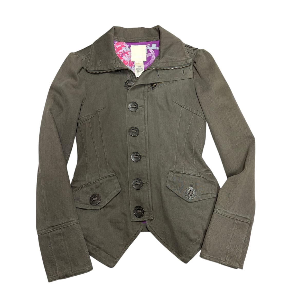 디젤 00's 아카이브 카키 브라운 퍼프 숄더 y2k 빈티지 자켓 상품이미지1