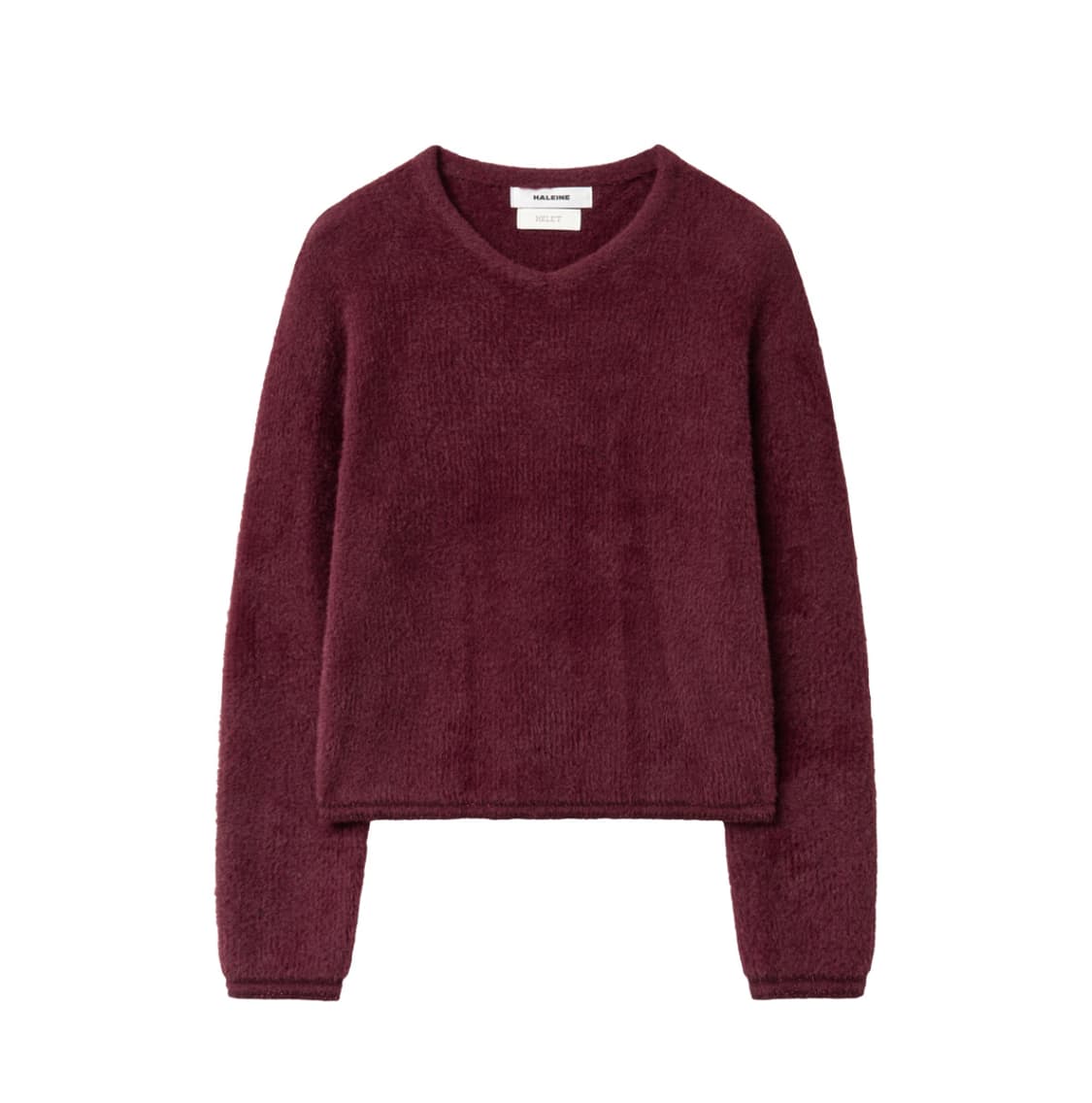 알렌느 헬렛 샤기 크롭 브이넥 버건디 1 상품이미지1