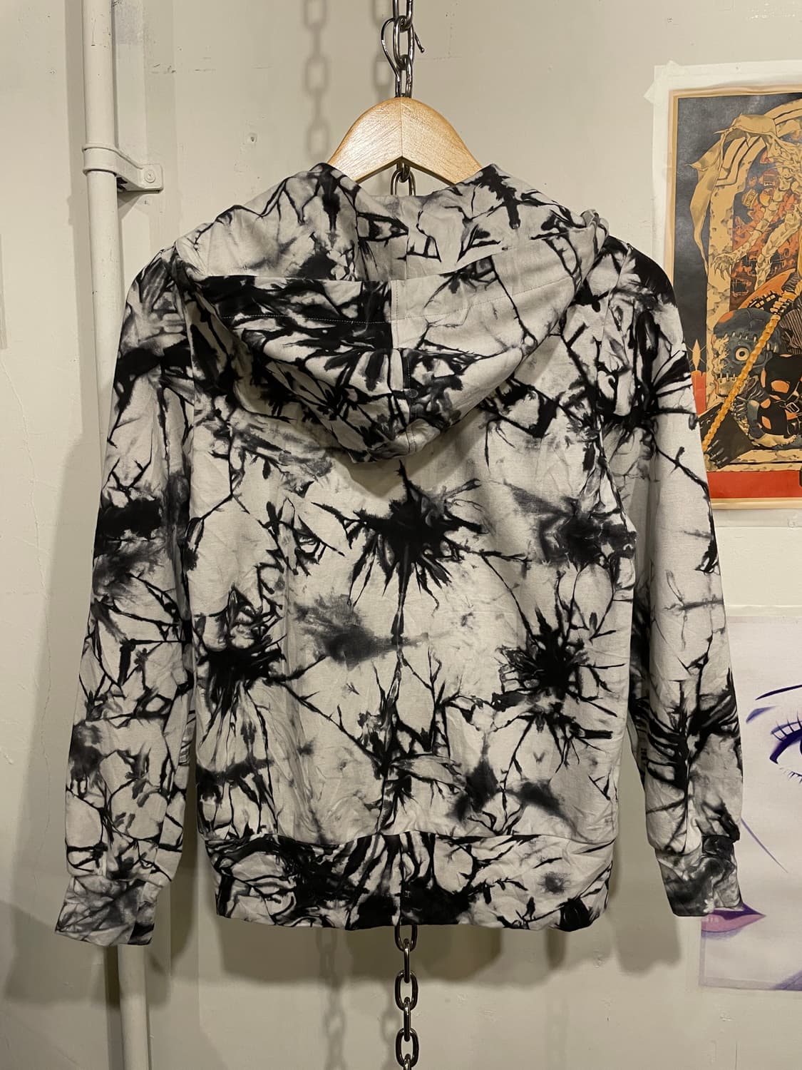 body line 바디라인 스터드 크랙 후드집업 펑크 상품이미지5