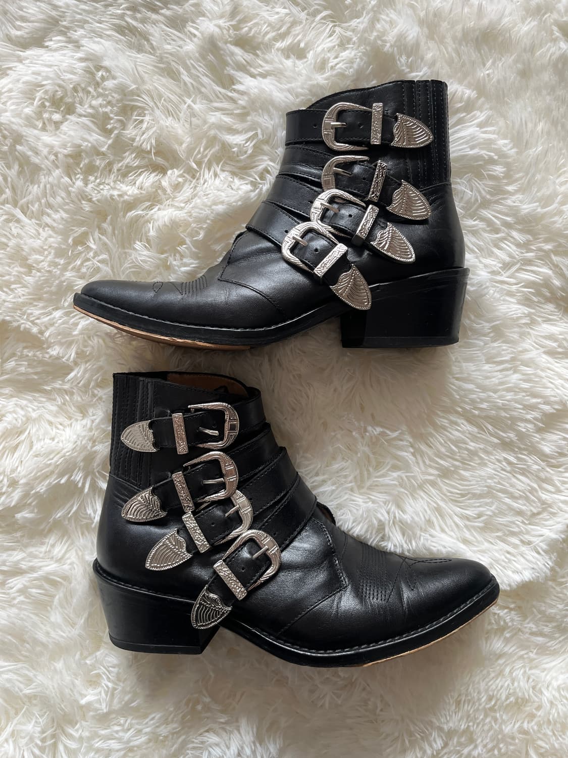 토가 풀라 카우보이 웨스턴 레더 앵클 부츠 (37) 상품이미지2