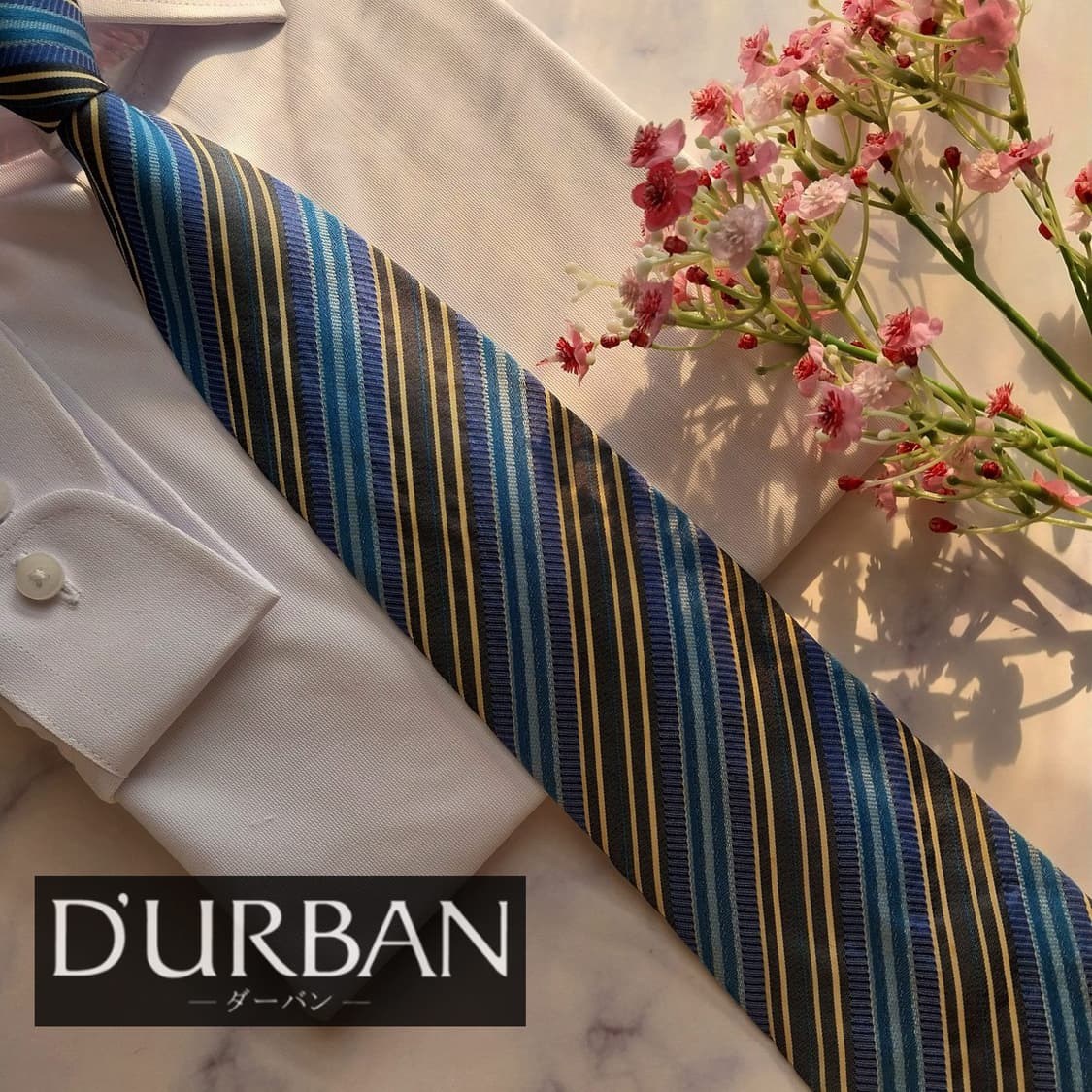 더반 실크 블루 스트라이프 넥타이 9.7cm A등급 k1912
 상품이미지2