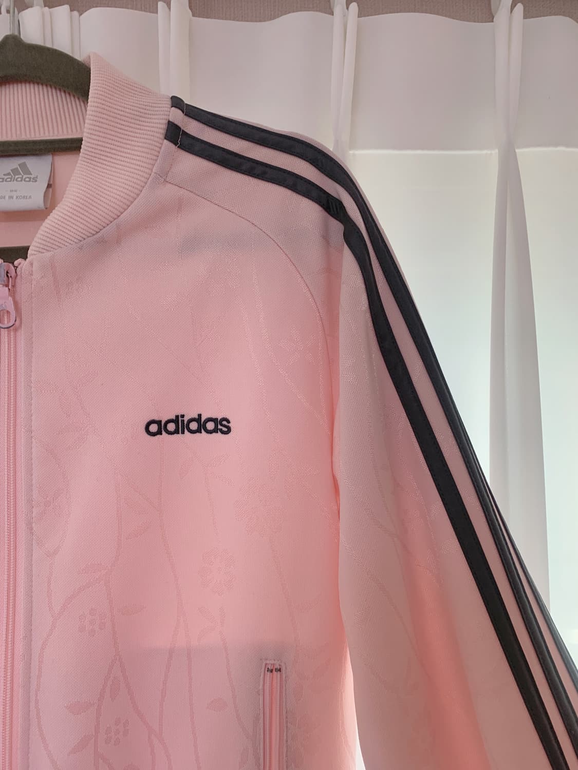 아디다스 회색트랙배색 핑크 져지 상품이미지4