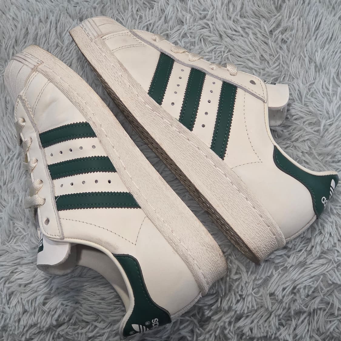 2q-24:아디다스 오리지널스 슈퍼스타 레더 스니커즈 그린 (230mm) 상품이미지8