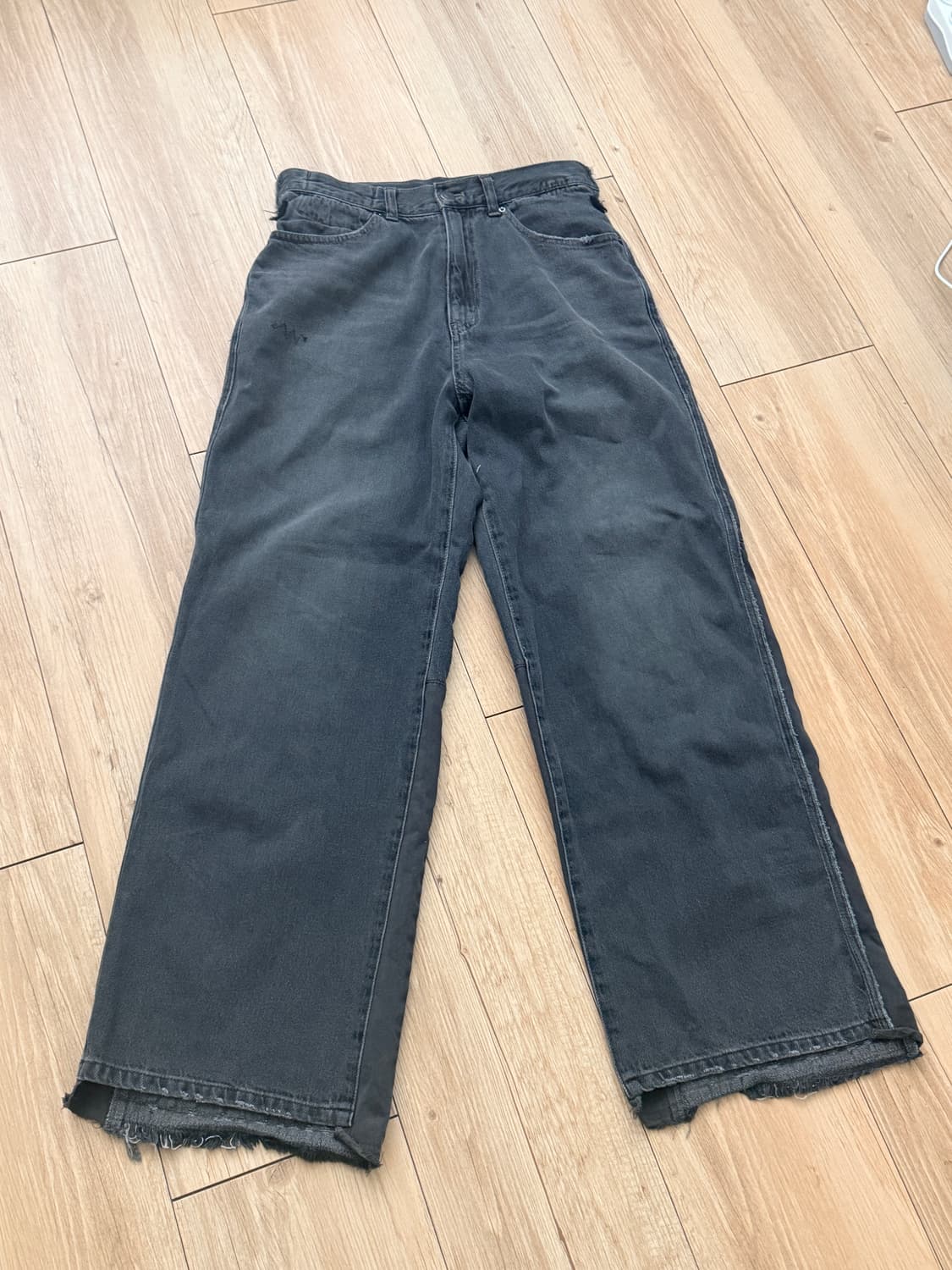 폴리테루 리빌드 고시마 데님 팬츠 002 워시드 블랙 1 상품이미지2