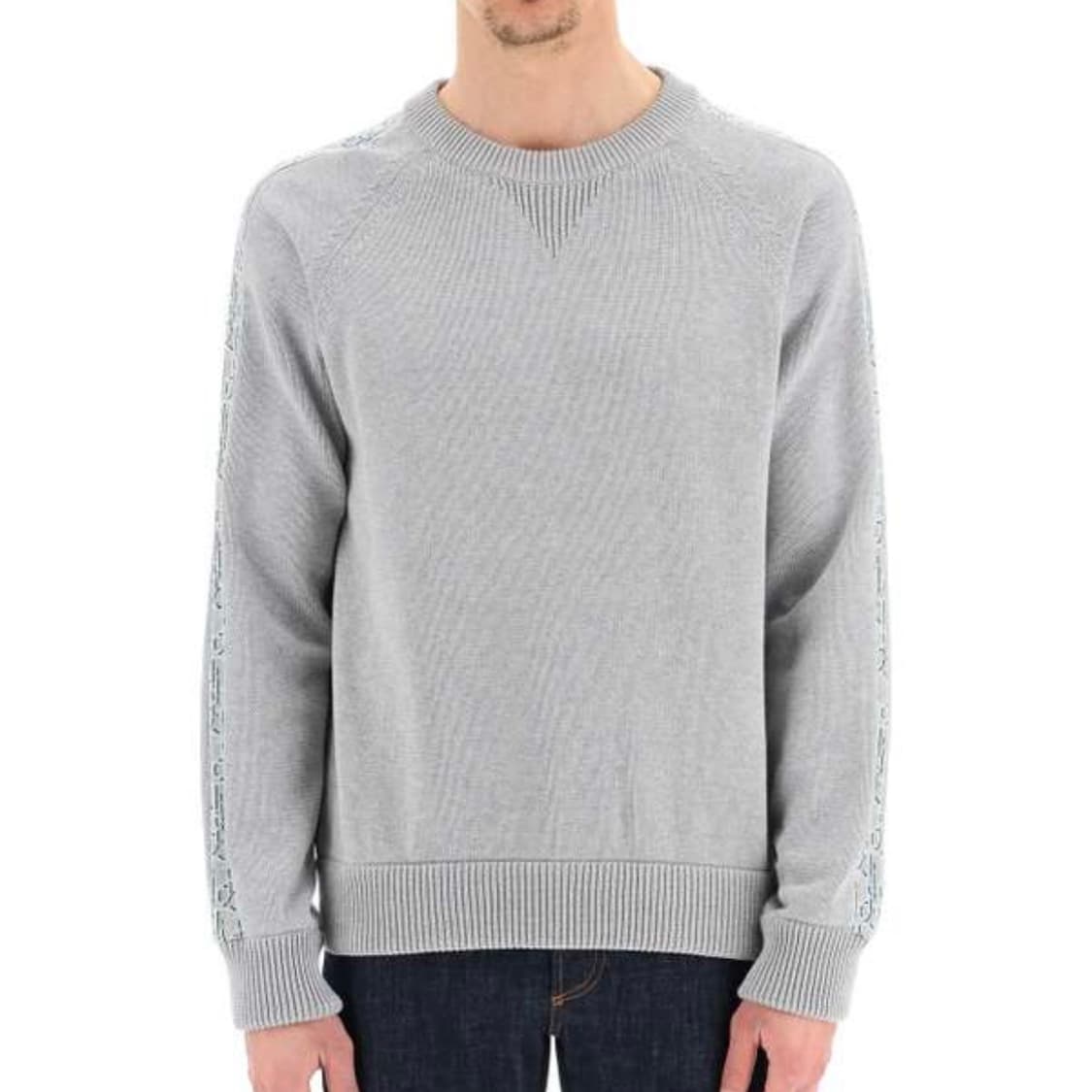 [S+급/M] 디올 오블리크 인서트 니트 스웨터 그레이 상품이미지7