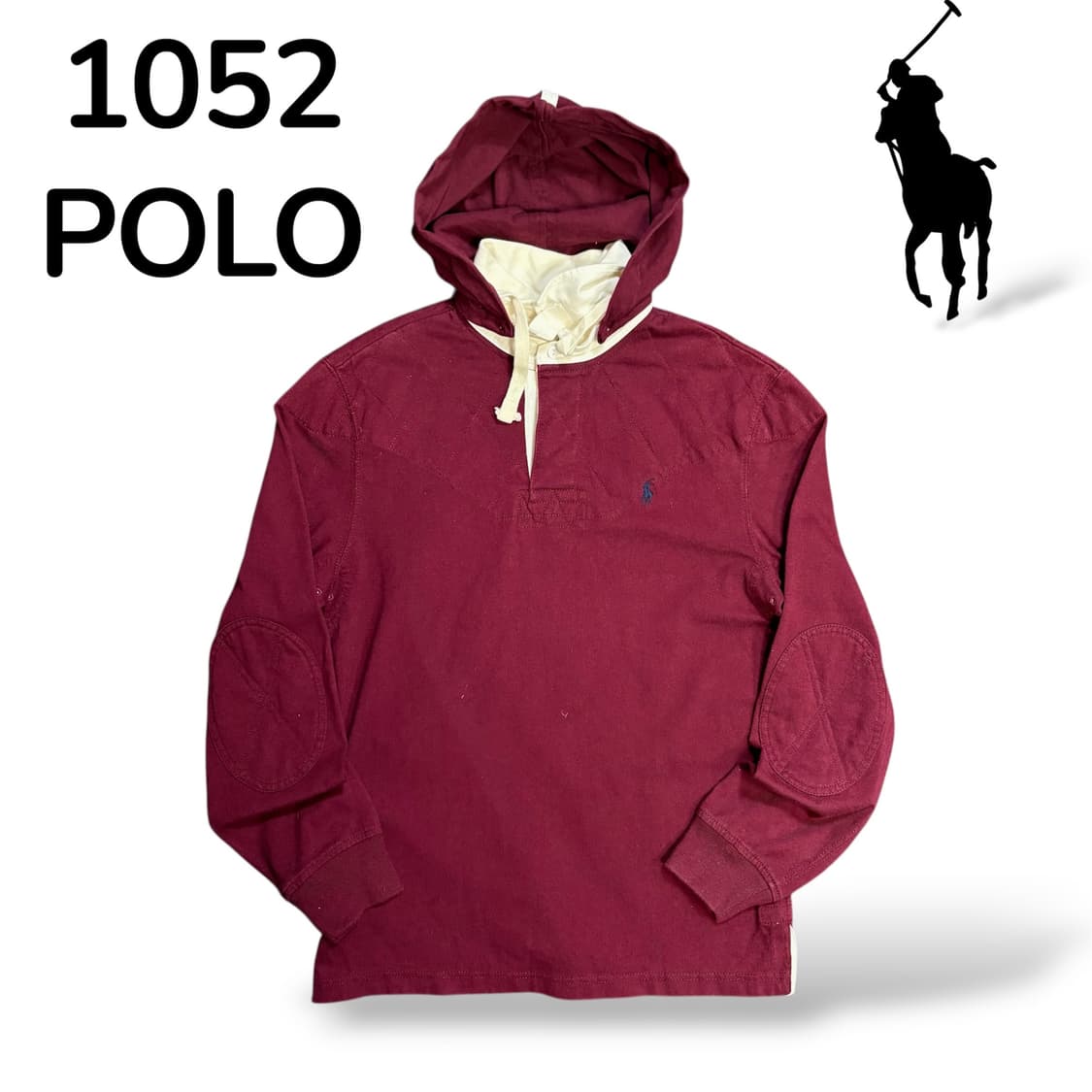 폴로 스몰로고 버건디 후드 M 상품이미지2