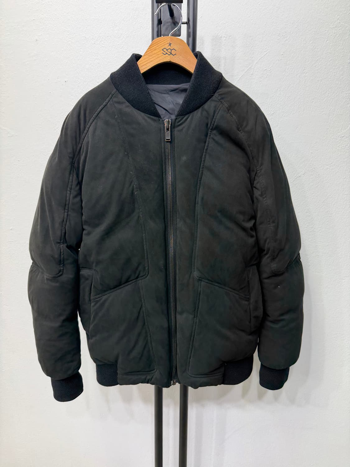 정품) 시스템옴므 한섬 블랙 봄버 구스패딩 자켓 95 상품이미지1