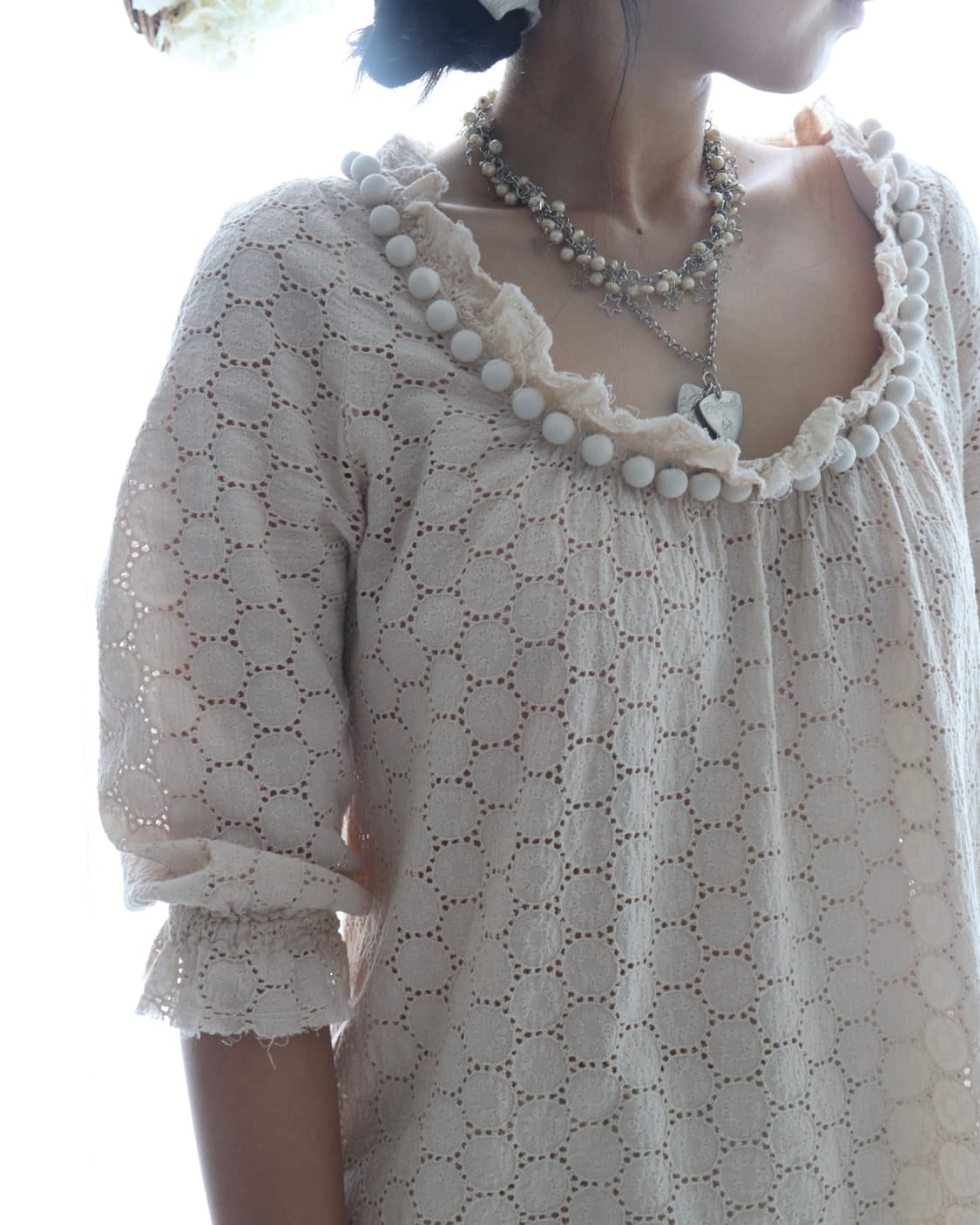 [Hysteric Glamour] Pom-Pom Lace Blouse 상품이미지4