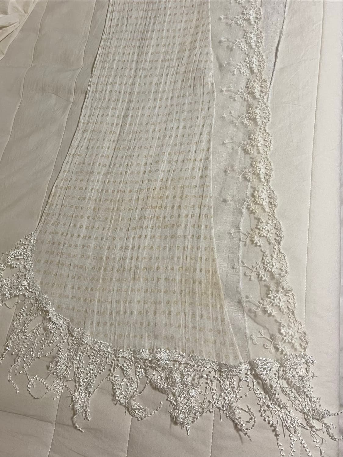 플라워 도트 레이스 스카프 상품이미지5