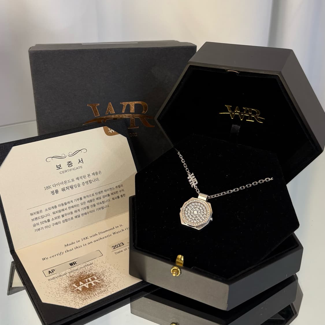 [정품] 워치링 AP 풀다이아 목걸이 L사이즈 화이트골드 L사이즈 상품이미지2
