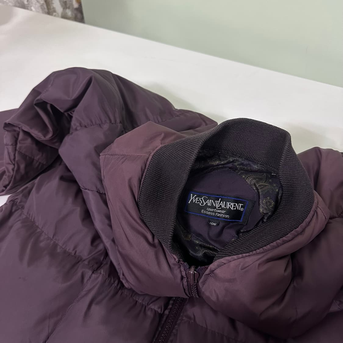 XL 105 YSL 입생로랑 자주 덕다운 패딩점퍼 상품이미지1