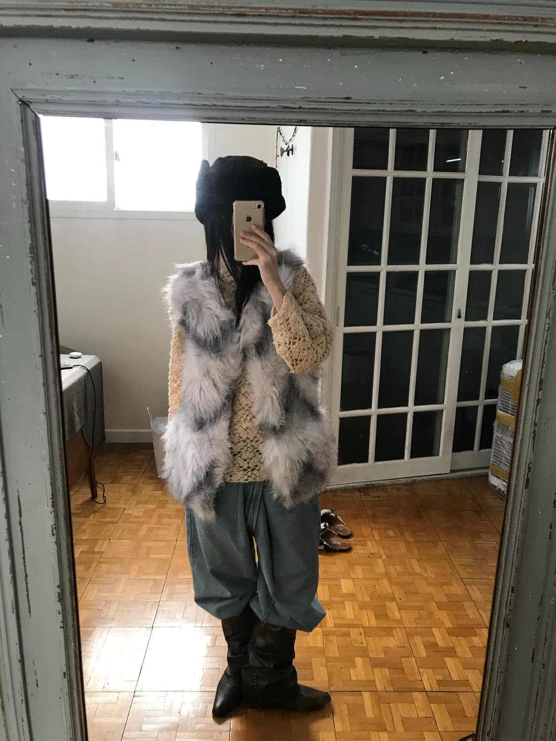 vintage eco fur vest 상품이미지1