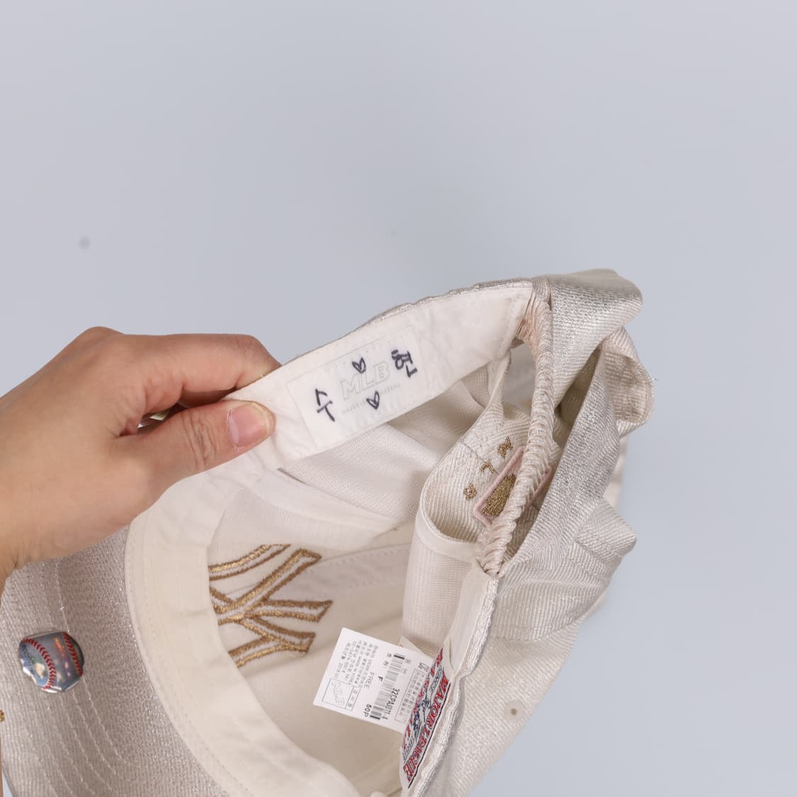 F MLB 양키스 크리스탈 리본 볼캡 0330H1 상품이미지4