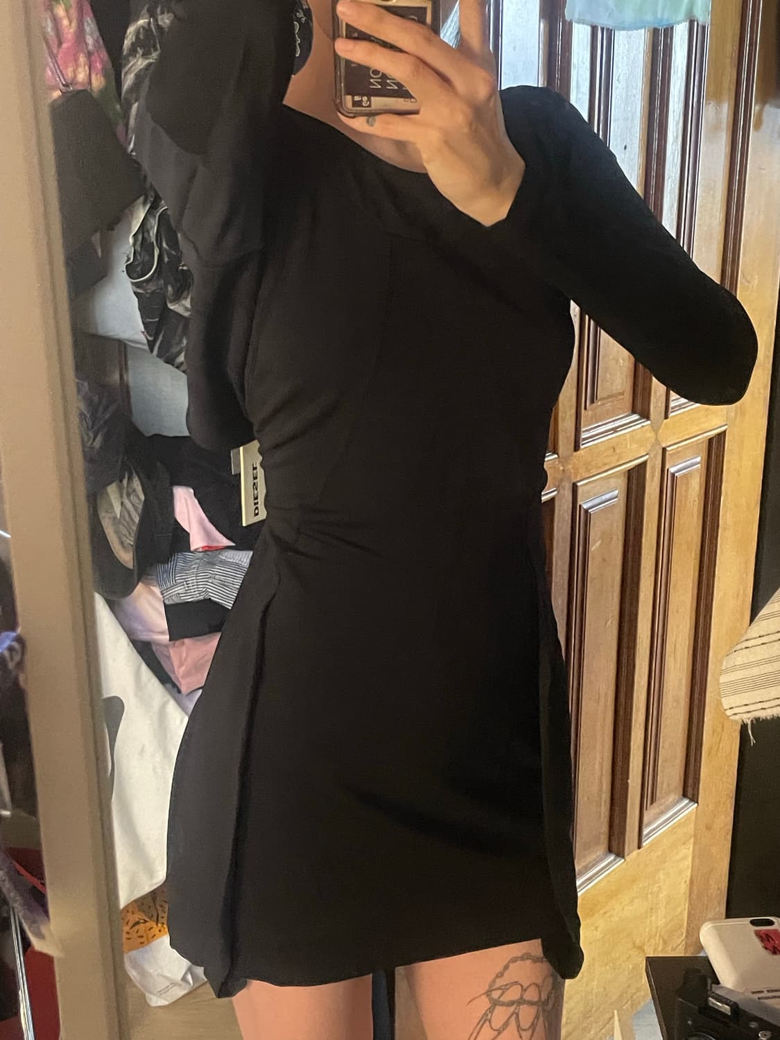 디젤 diesel 블랙 미니 원피스 s  상품이미지7