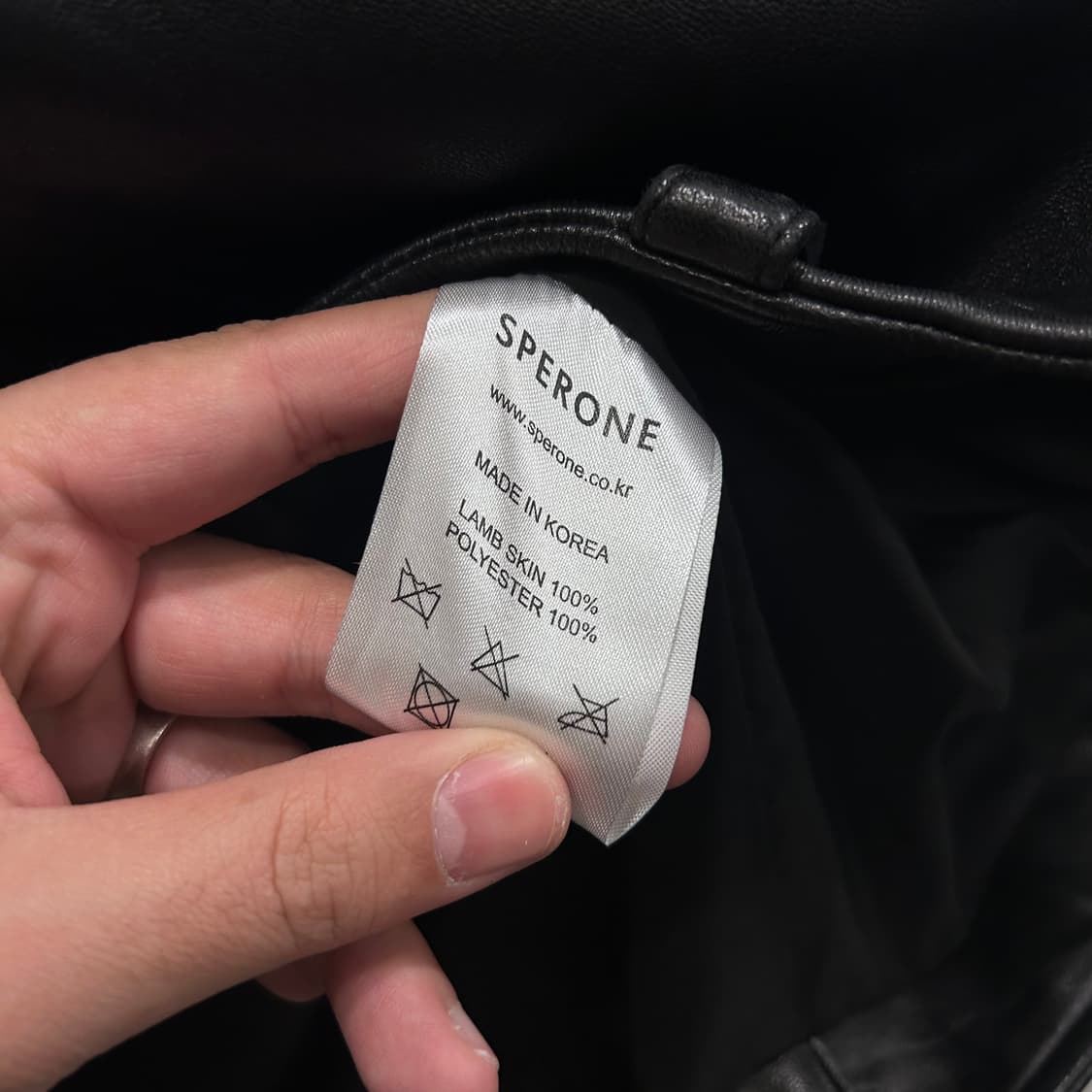 스페로네 램스킨 절개 가죽 라이더자켓 상품이미지4