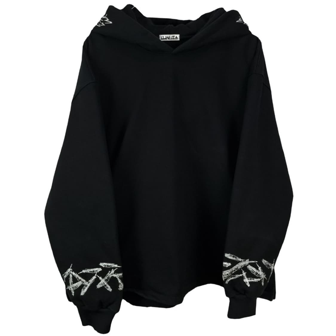 [나인옥토퍼스] 인디언 자수 오버핏 후드티 블랙 M19419 상품이미지2