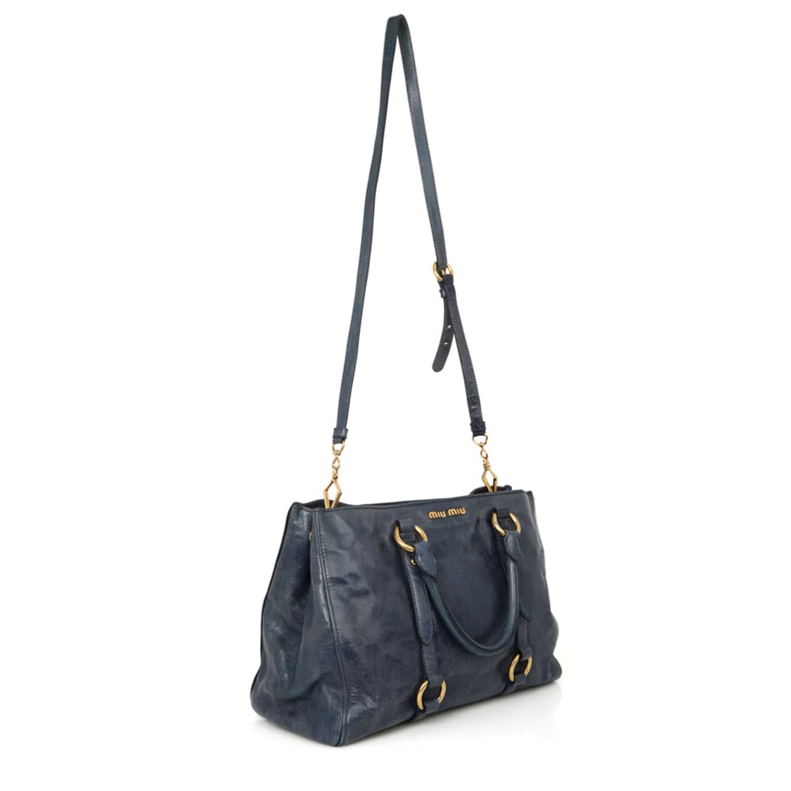 미우미우 비텔로 샤인 토트백 블루 보스턴 RN1037 상품이미지9