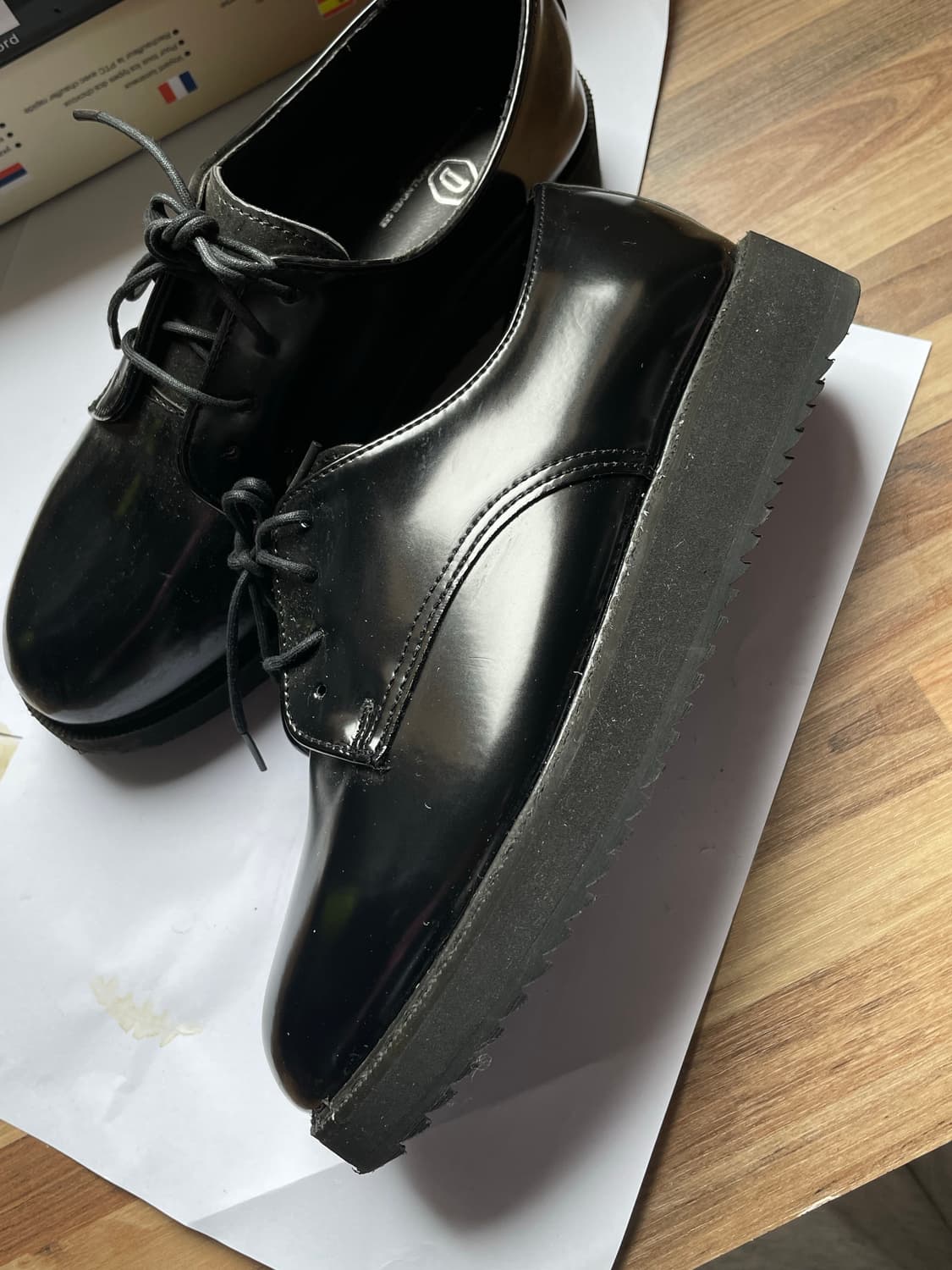 발편한 캘리포니아 블랙 레더 더비 슈즈 상품이미지2