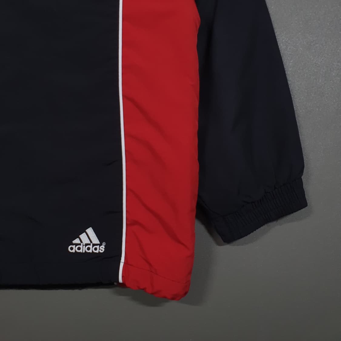 실측 3XL) 아디다스 올드스쿨 EQT PA 배색 삼선 누빔 점퍼 오버핏 상품이미지10