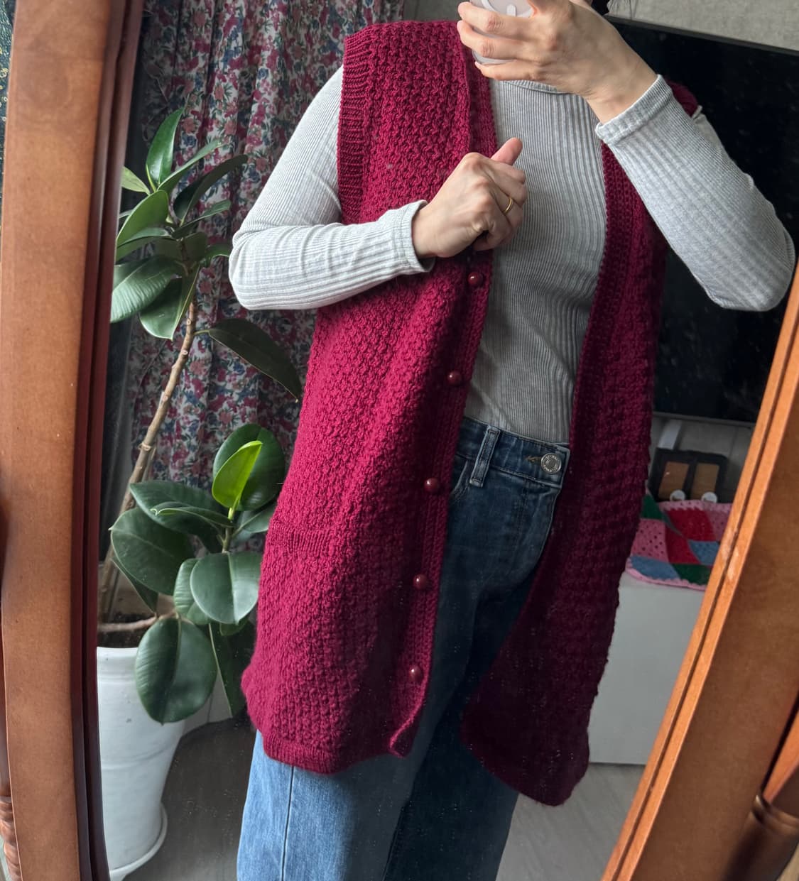 넘 예쁜 폭닥한 빈티지 니트 조끼 베스트 상품이미지9