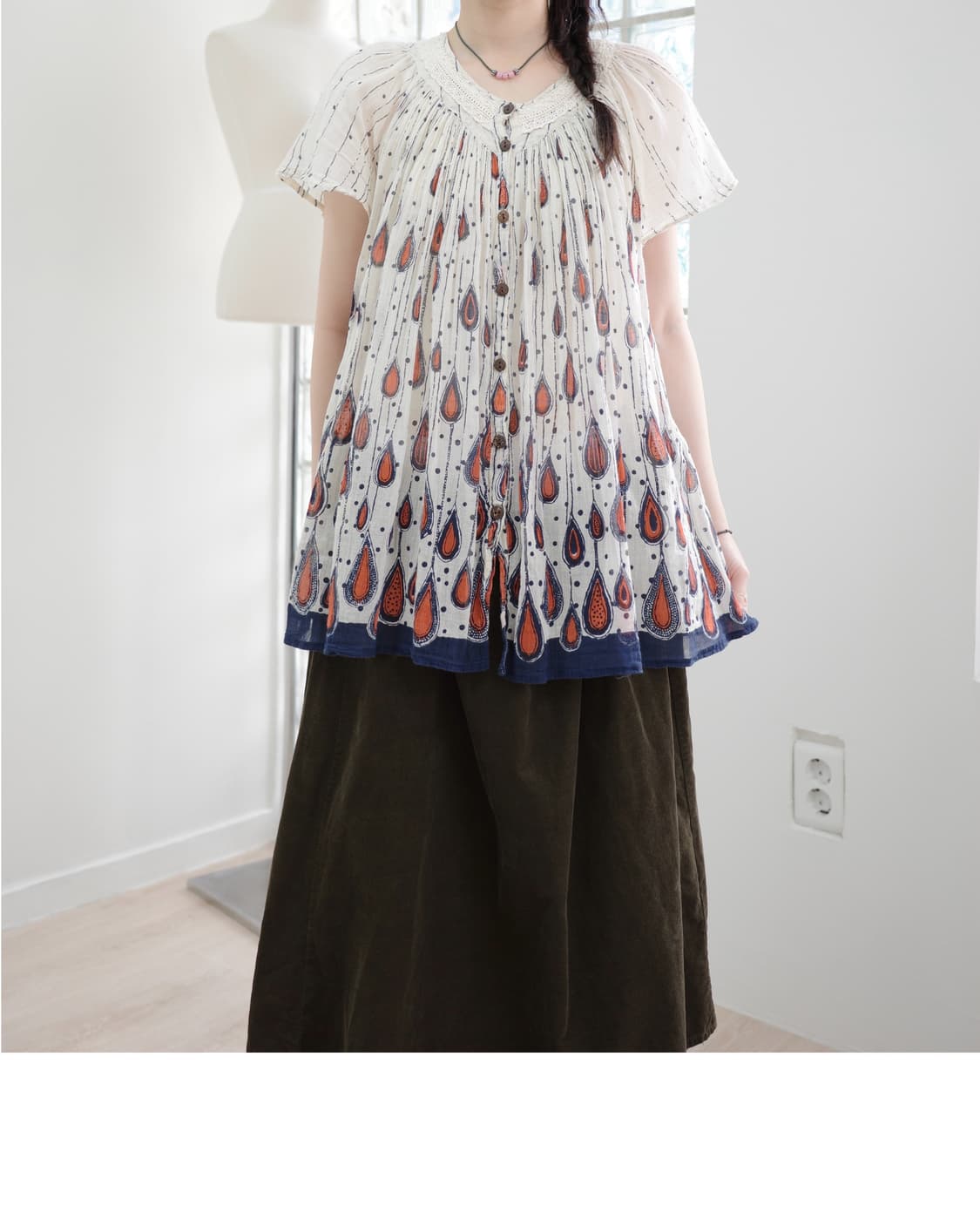 Bohemian frill blouse 상품이미지7