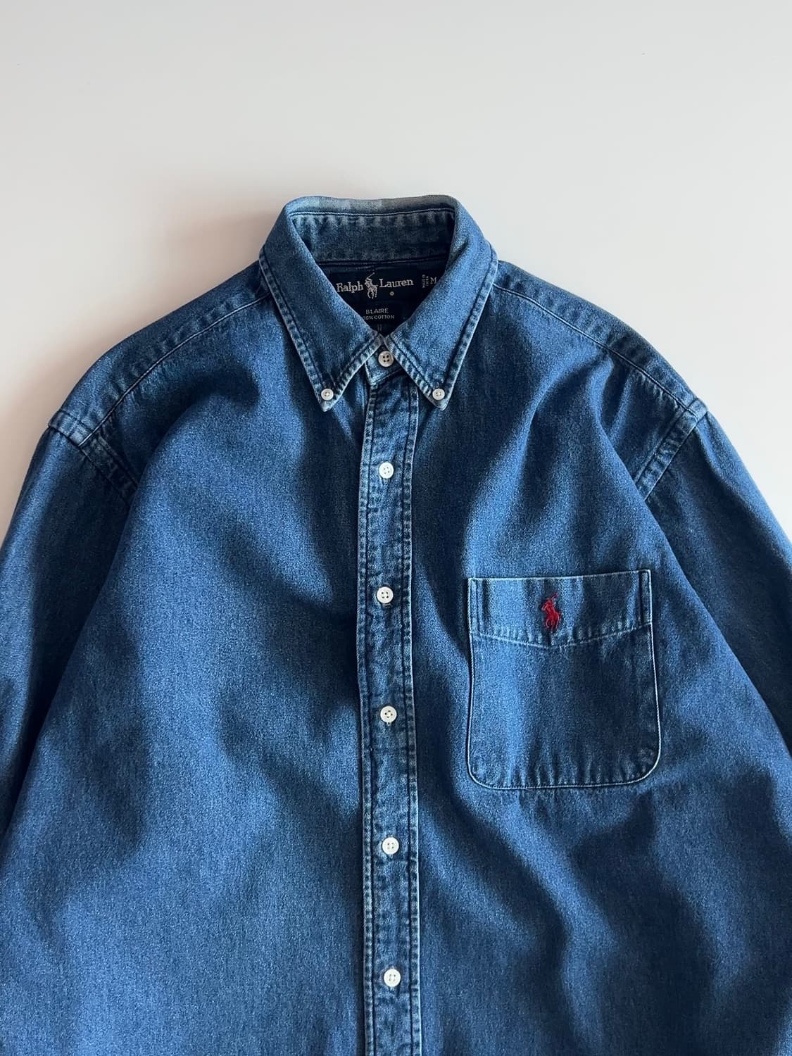폴로 랄프로렌 90s 데님 블레이크 셔츠 M 상품이미지3