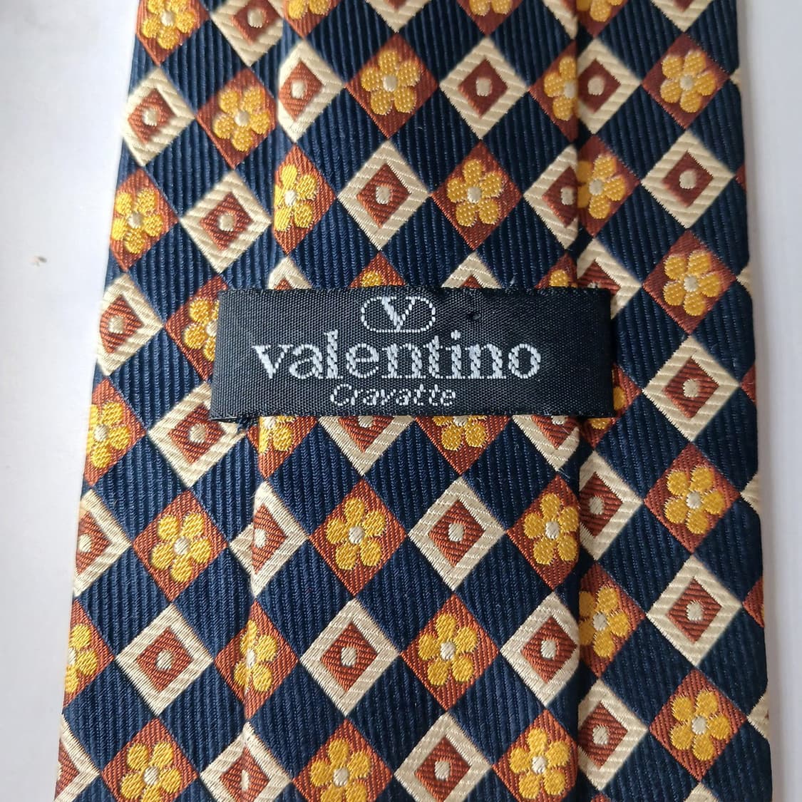 VALENTINO 발렌티노 네이비 패턴 넥타이 9cm B등급 E829 상품이미지4