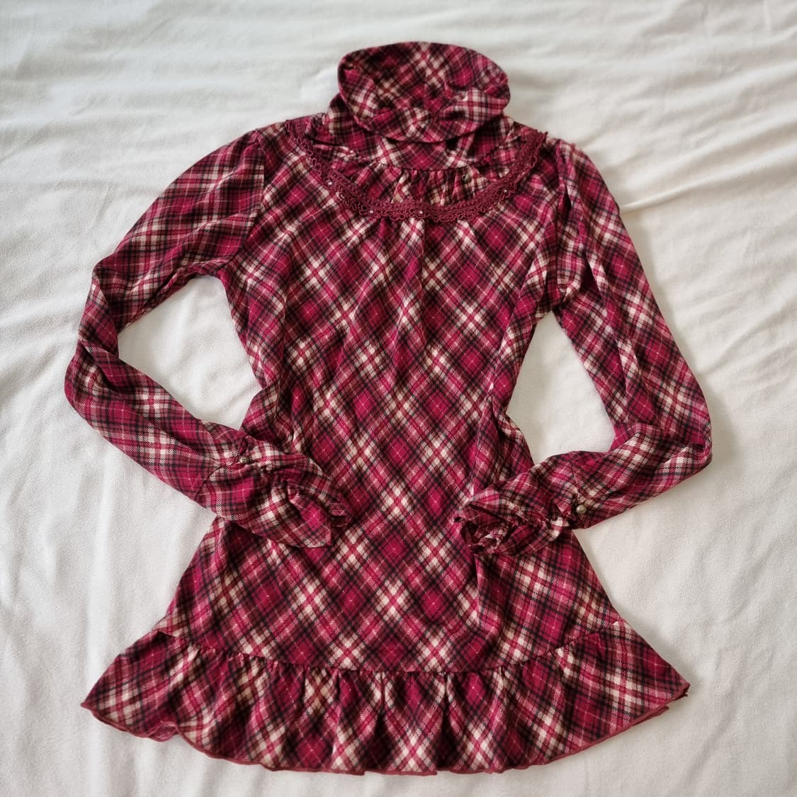 악세즈팜므 체크 원피스형 롱티 상품이미지1