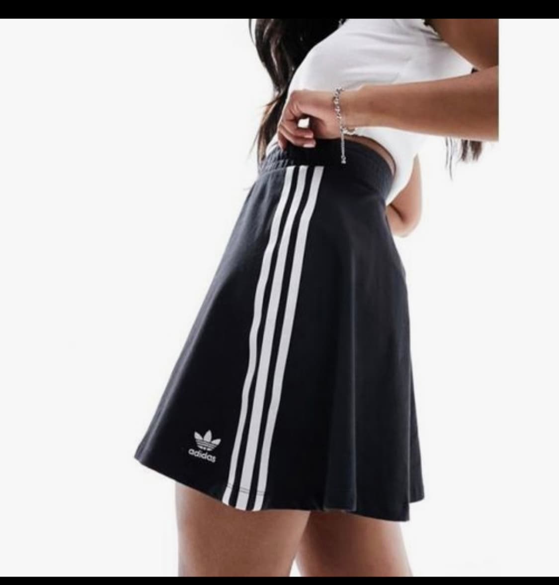 아디다스 오리지널삼선 스트라이프 미니 스커트 블랙 상품이미지1