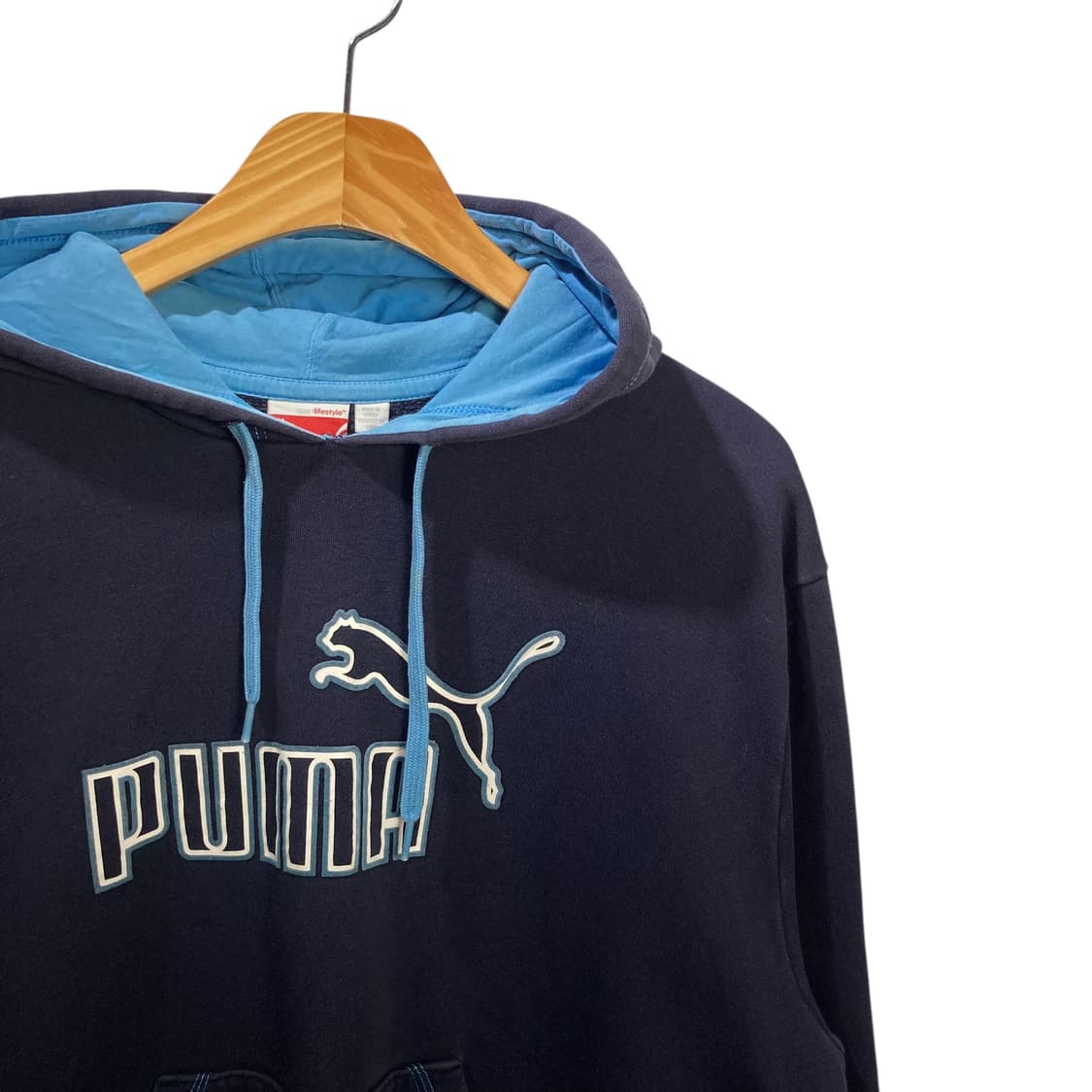 푸마 빅로고 네이비 후드 상품이미지3