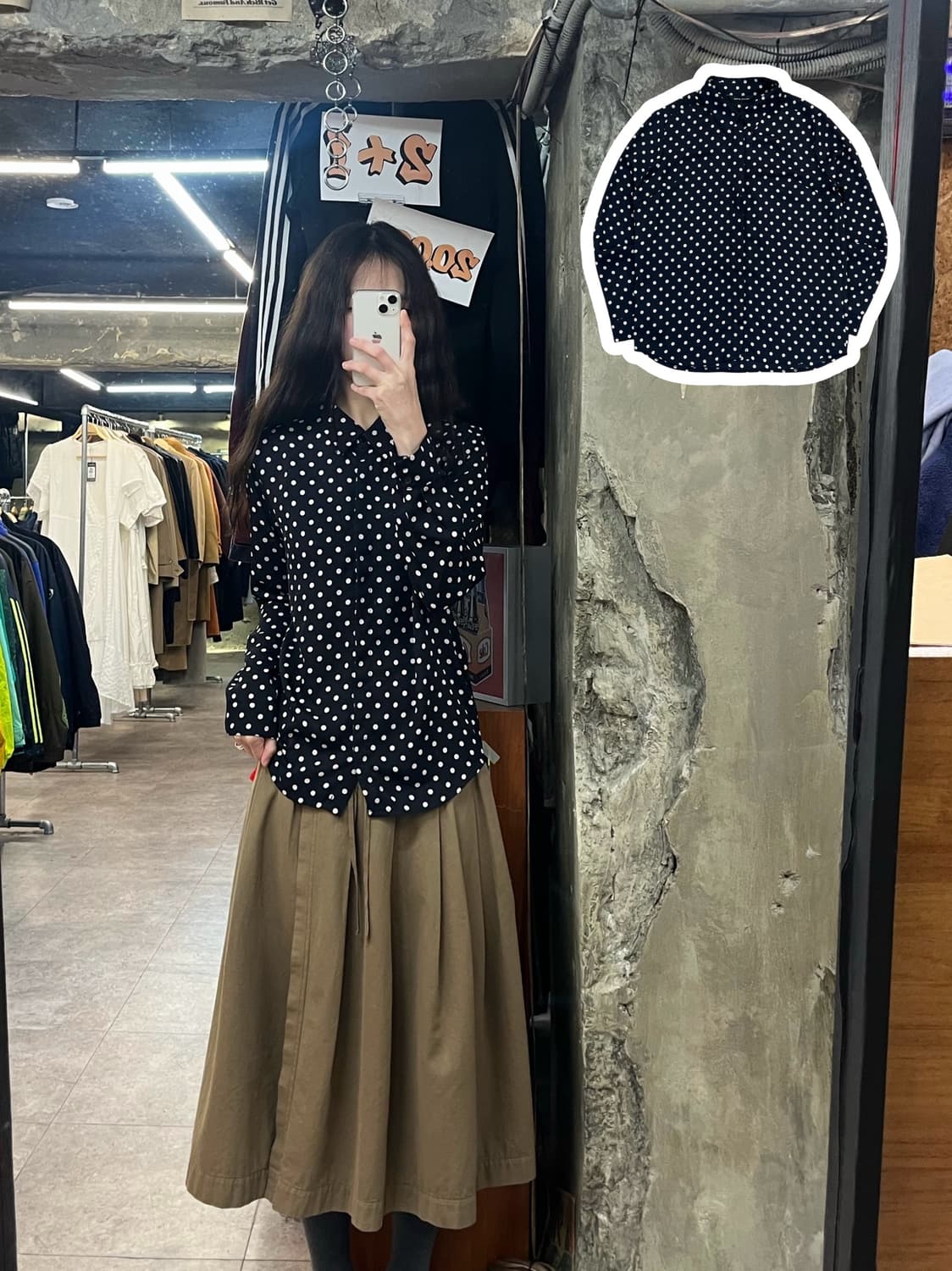 빈티지 도트 블라우스 블랙 #csz3656 상품이미지1