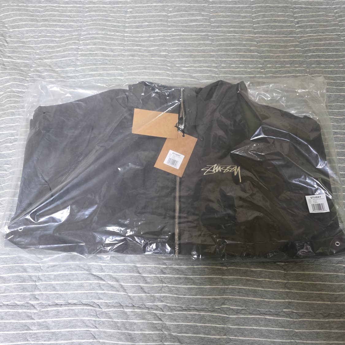 스투시 비치쉘 웨이브 다이 자켓 블랙 상품이미지3