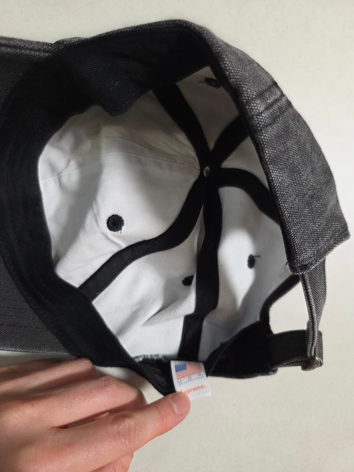 슈프림 S로고 6패널 피그먼트 볼캡 블랙 상품이미지3