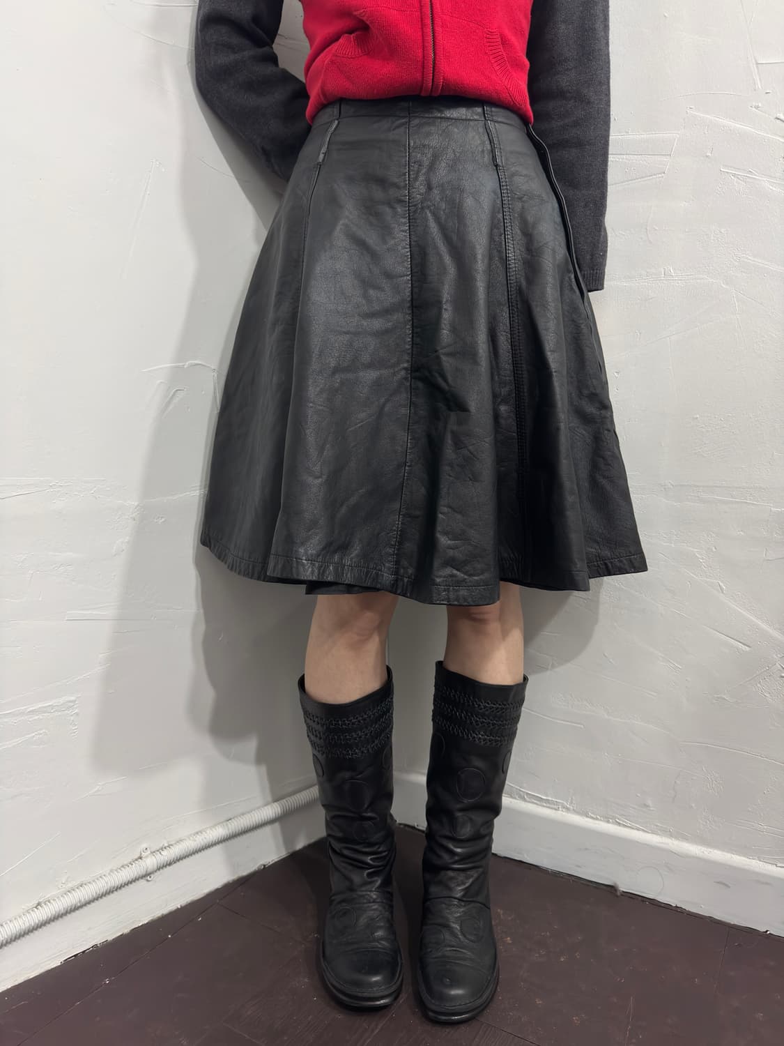 voslenza leather midi skirt 상품이미지1