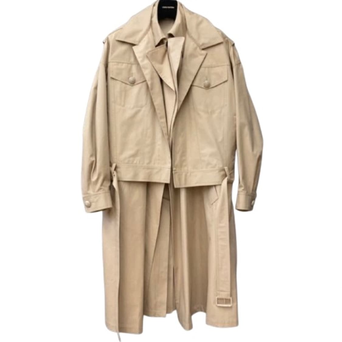 루이비통 더블레이어 트렌치코트 베이지 사이즈 46 상품이미지2
