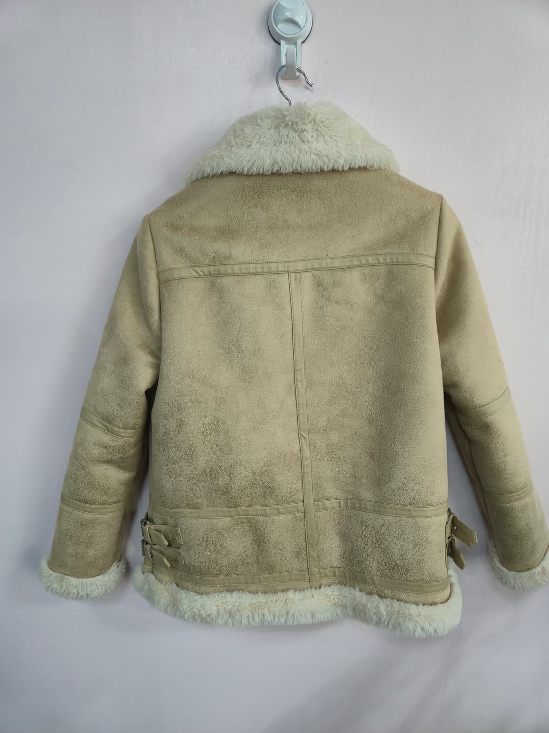 VANAKE 무스탕 라이더 자켓 베이지 상품이미지3